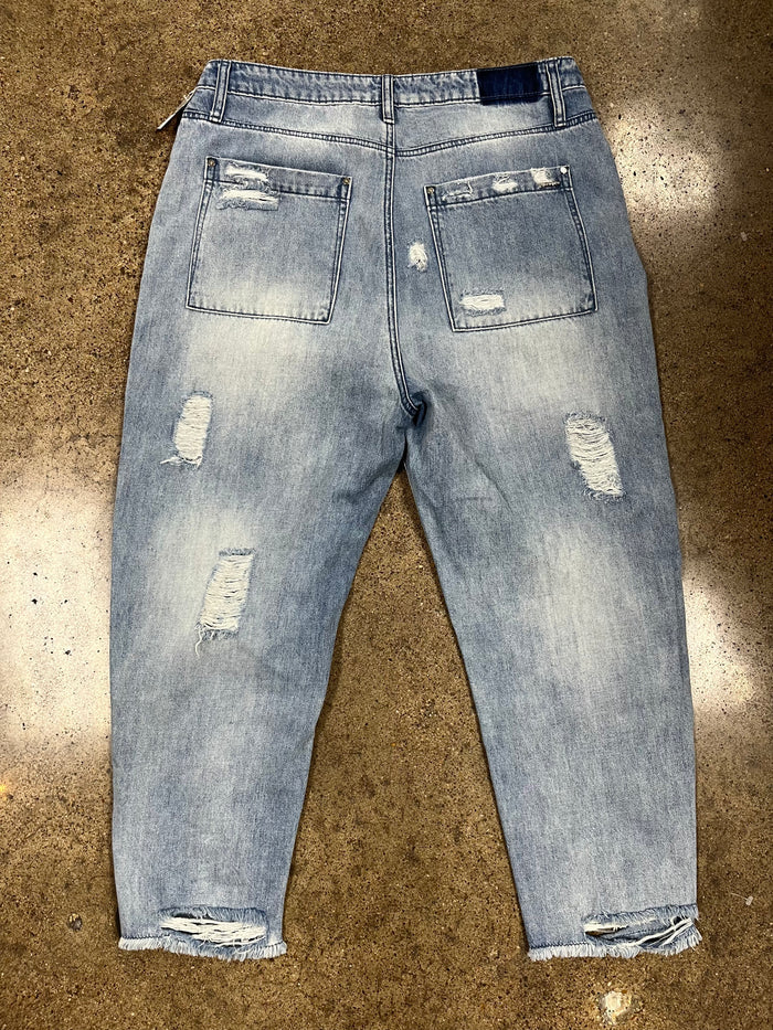 Jeans Straight By Clothes Mentor In Blue Denim, Size:L