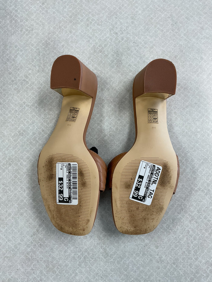 Sandals Heels Block By White House Black Market In Tan, Size:9