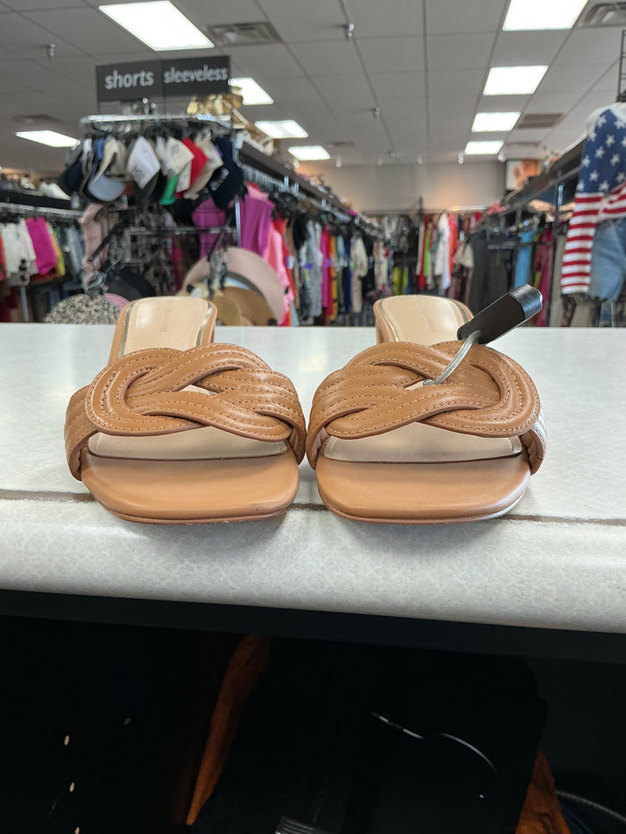 Sandals Heels Block By White House Black Market In Tan, Size:9