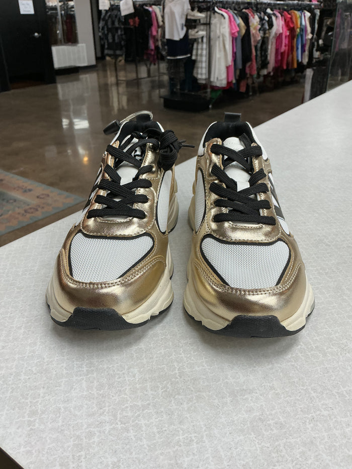 Shoes Athletic By Vintage Havana In Black & Gold, Size:8.5