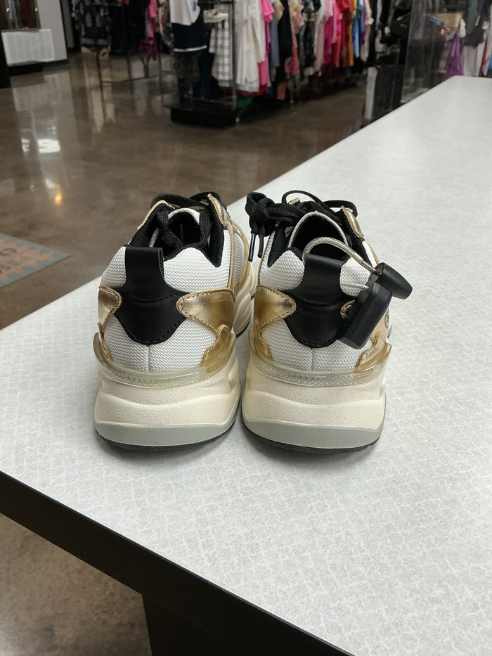 Shoes Athletic By Vintage Havana In Black & Gold, Size:8.5