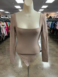 Bodysuit By Babaton In Tan, Size:S