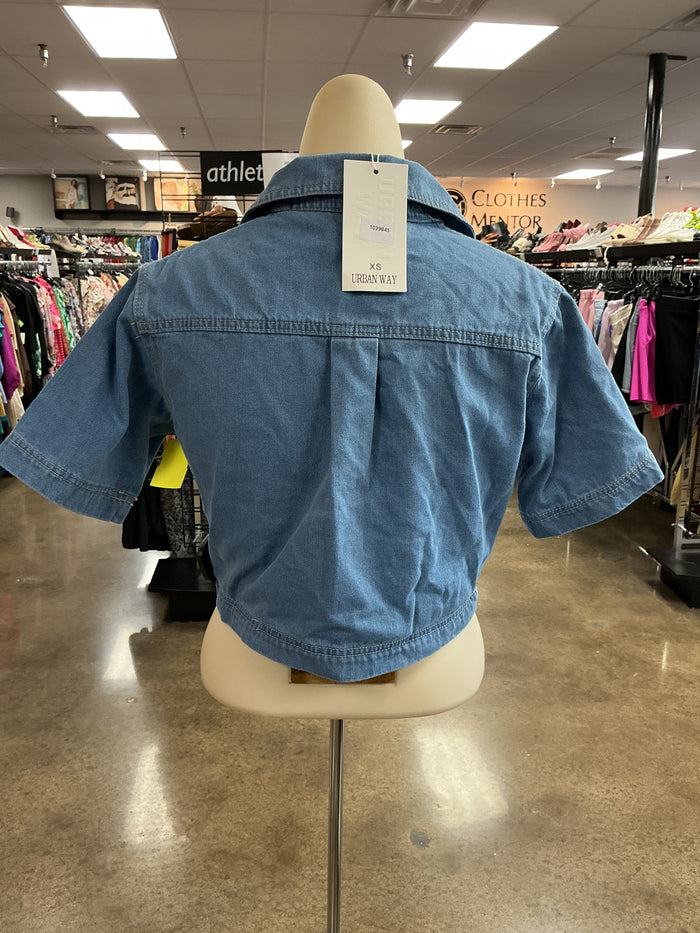 Top Ss By Clothes Mentor In Blue Denim, Size:Xs