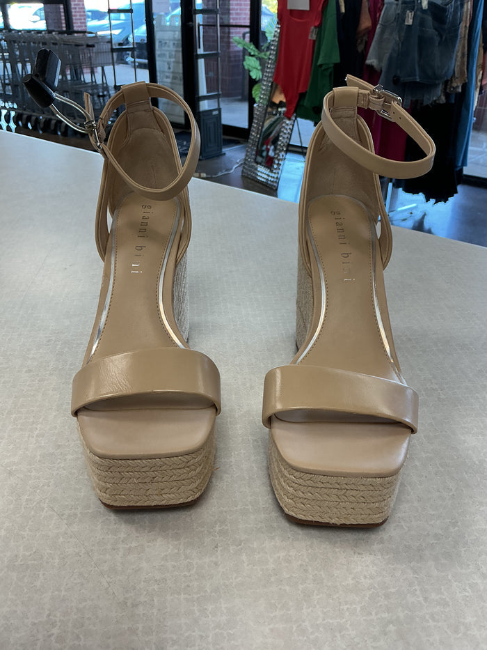 Sandals Heels Wedge By Gianni Bini In Tan, Size:11