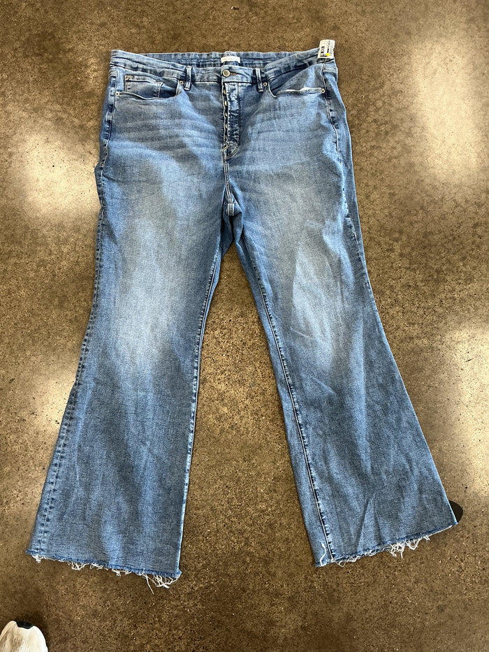 Jeans Wide Leg By Good American In Blue Denim, Size:22
