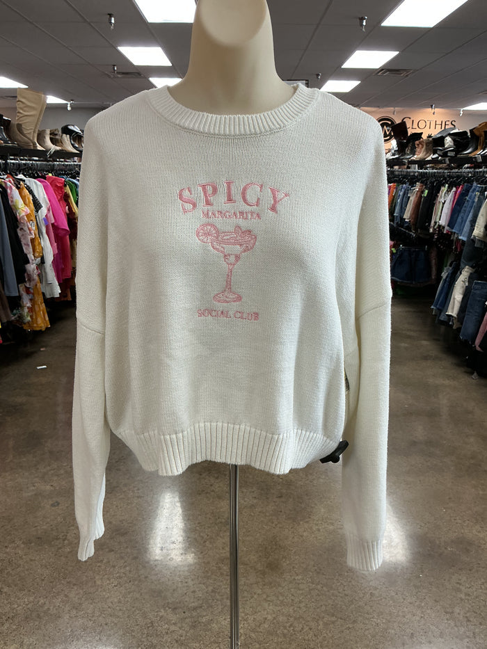 Sweater By Moon And Madison In White, Size:M