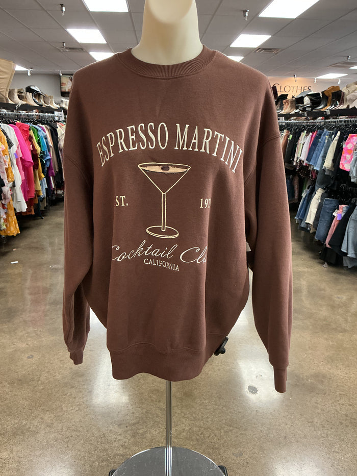 Sweatshirt Crewneck By Clothes Mentor In Brown, Size:S