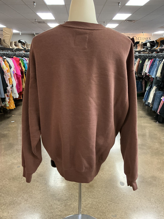 Sweatshirt Crewneck By Clothes Mentor In Brown, Size:S