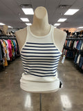 Tank Top By J. Crew In Blue & White, Size:S