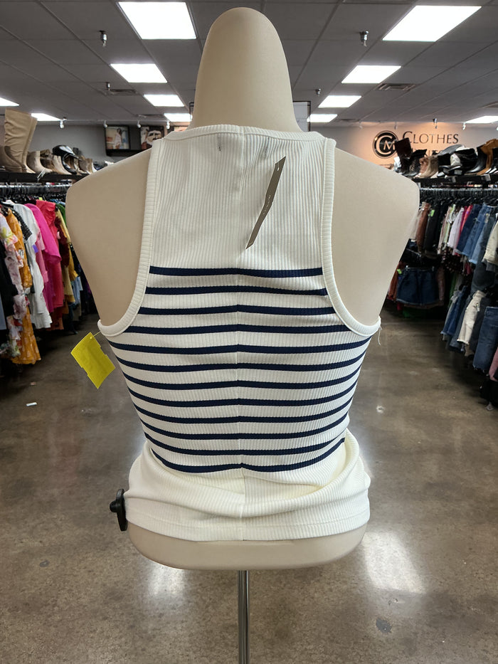 Tank Top By J. Crew In Blue & White, Size:S