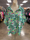 Top Ss By Umgee In Green & Pink, Size:M