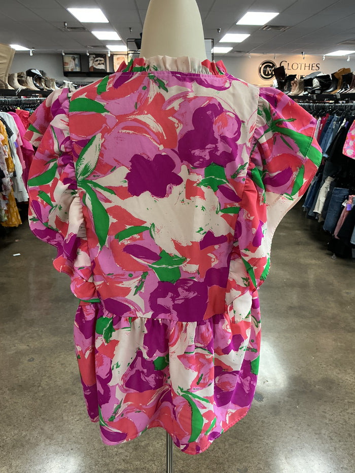 Top Sleeveless By Jodifl In Pink & Purple, Size:L