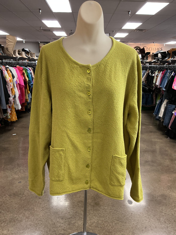 Cardigan By Clothes Mentor In Green, Size:Xl