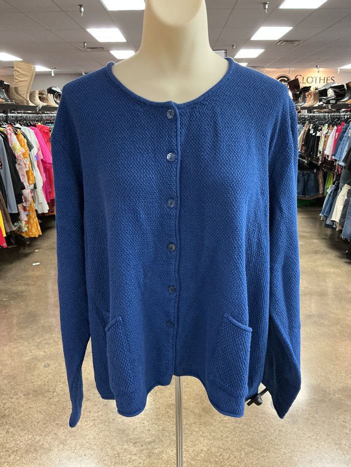 Cardigan By Clothes Mentor In Blue, Size:Xl