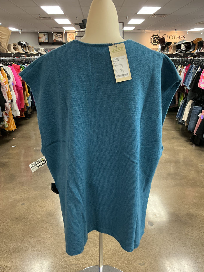 Vest Sweater By Clothes Mentor In Teal, Size:Xl