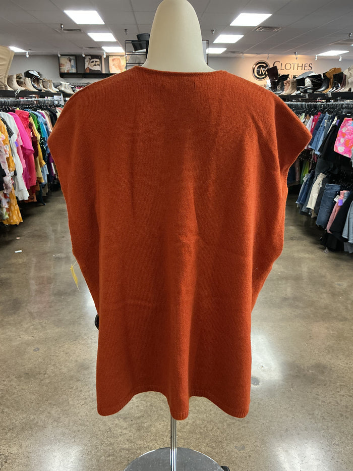 Vest Sweater By Clothes Mentor In Orange, Size:Xl