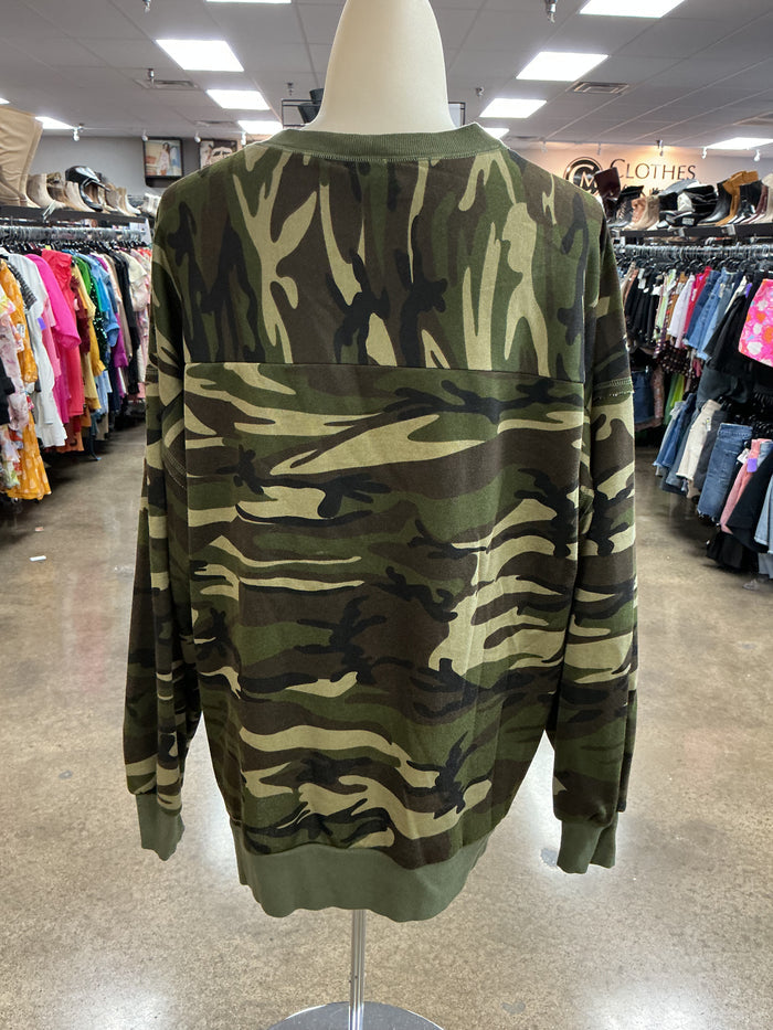Top Ls By New In In Camouflage Print, Size:M