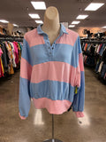 Top Ls By Peach Love Cream California In Blue & Pink, Size:M