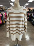 Sweater By Clothes Mentor In Cream & Tan, Size:M