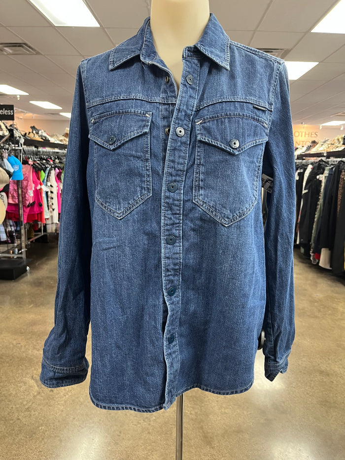 Top Ls By Cmb In Blue Denim, Size:S