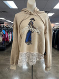 Sweatshirt Hoodie By Clothes Mentor In Tan, Size:M