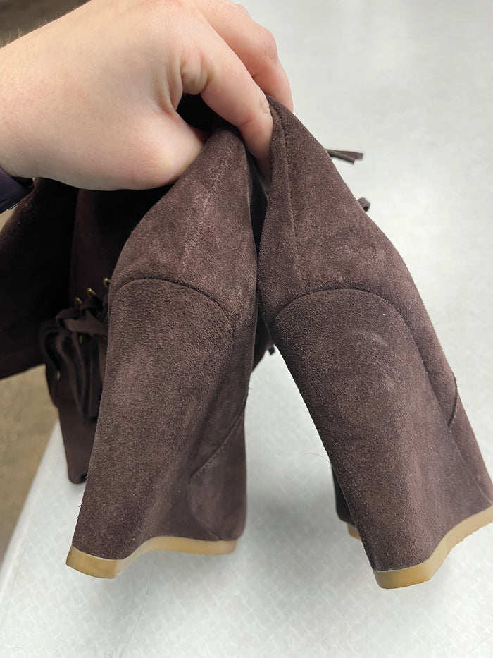 Boots Designer By Coach In Brown, Size:8.5