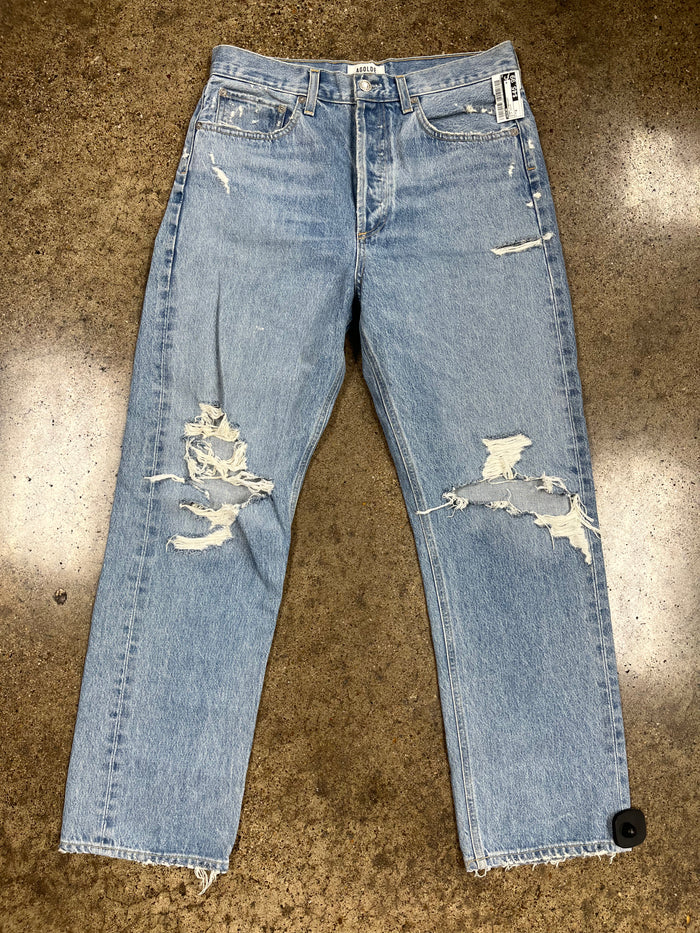 Jeans Straight By Agolde In Blue Denim, Size:6