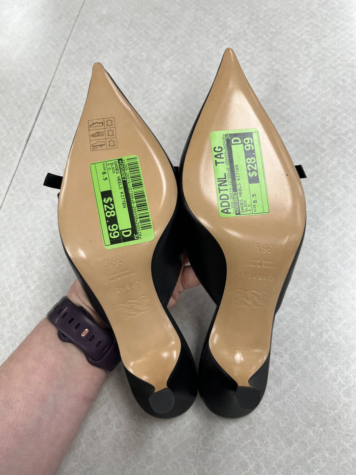 Shoes Heels Kitten By Casadei In Black, Size:6.5