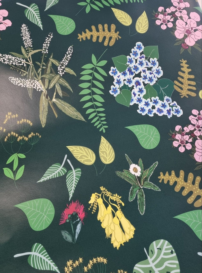 Abel Tasman - Forest Green - Custom Sized Wallpaper Mural (per m2)