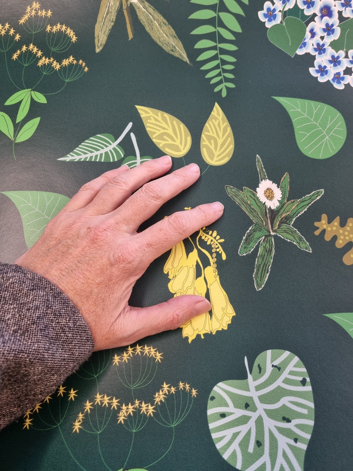 Abel Tasman - Forest Green - Custom Sized Wallpaper Mural (per m2)