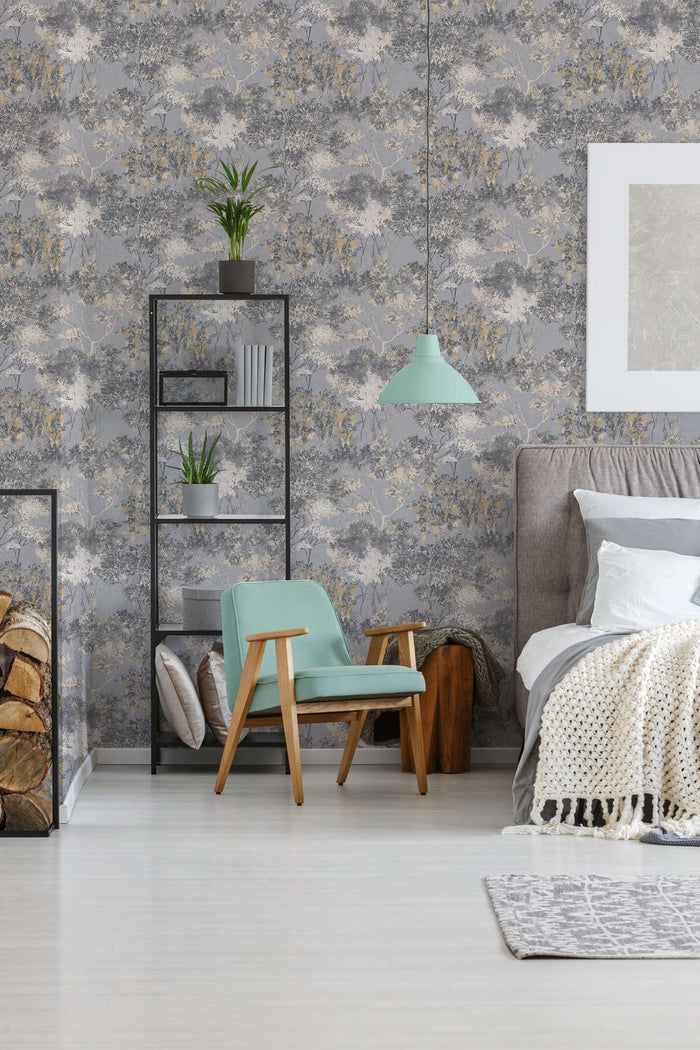 Abstract Garden Wallpaper - Grey