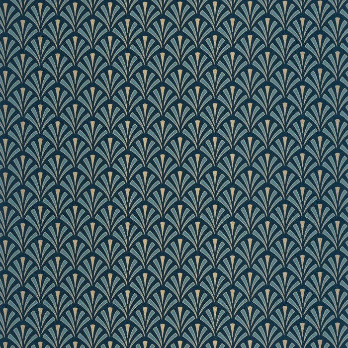 Abundance Wallpaper - Bleu Nuit Dore