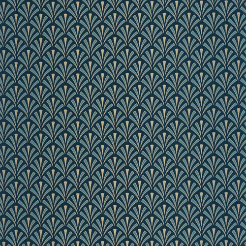 Abundance Wallpaper - Bleu Nuit Dore