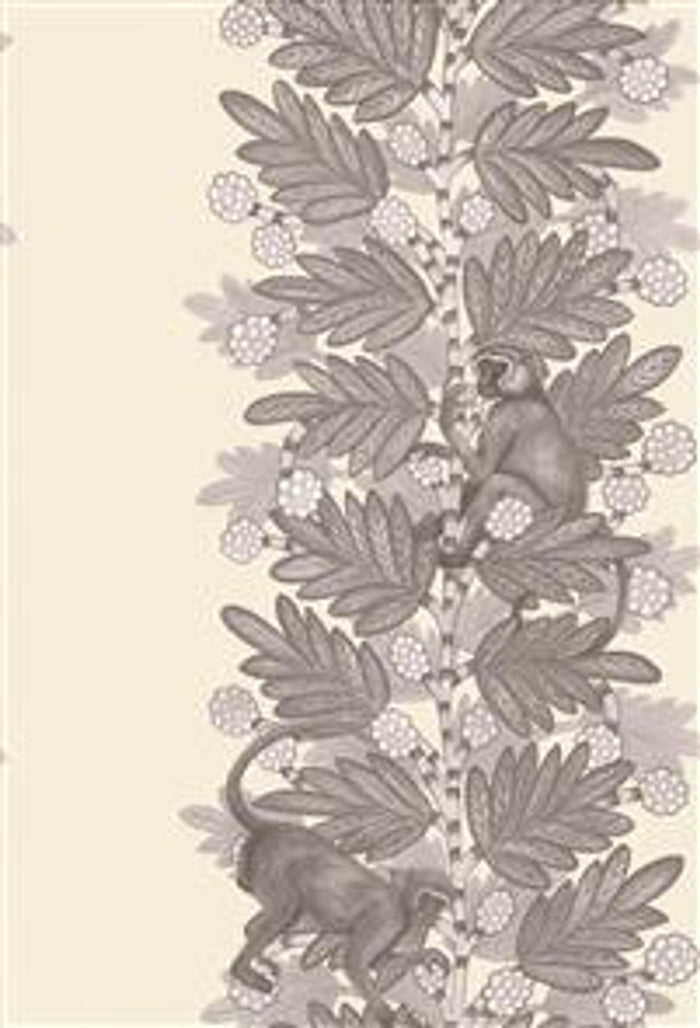 Acacia Monkey Wallpaper - Grey/White