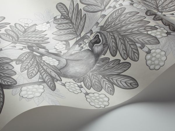 Acacia Monkey Wallpaper - Grey/White