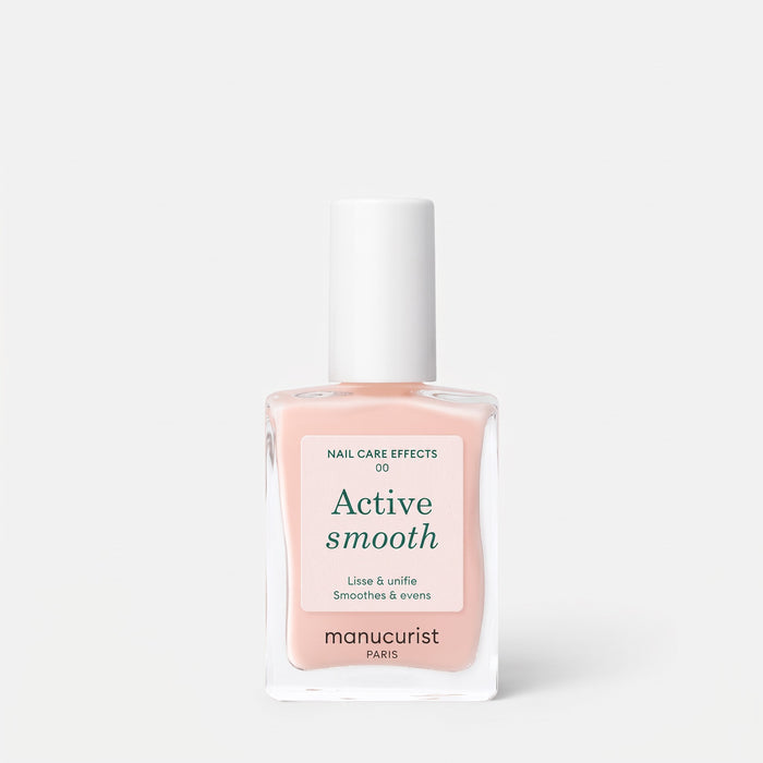Shop Rescue Spa Manucurist Active Smooth 00 nail treatment in a clear glass bottle with a soft pink perfecting polish.
