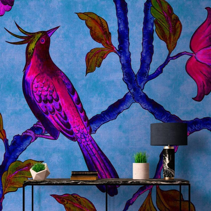 Adarna Bird - Blue - Custom Sized Wallpaper Mural (per m2)
