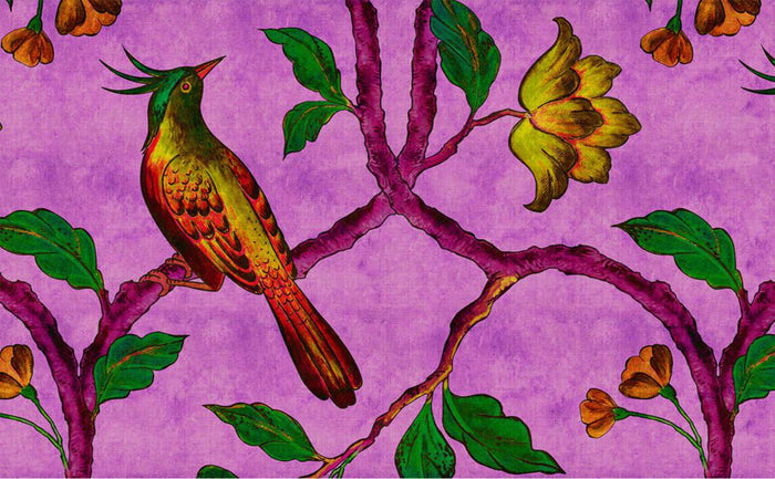 Adarna Bird - Magenta - Custom Sized Wallpaper Mural (per m2)