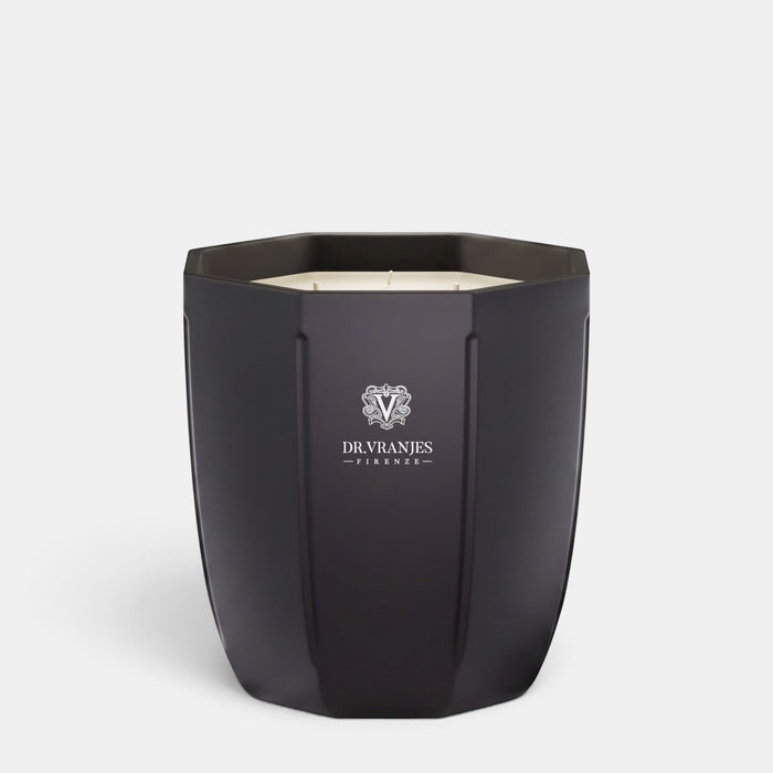 Shop Rescue Spa Ambra Onyx candle in a sleek black hexagonal glass vessel with Dr. Vranjes Firenze logo branding.