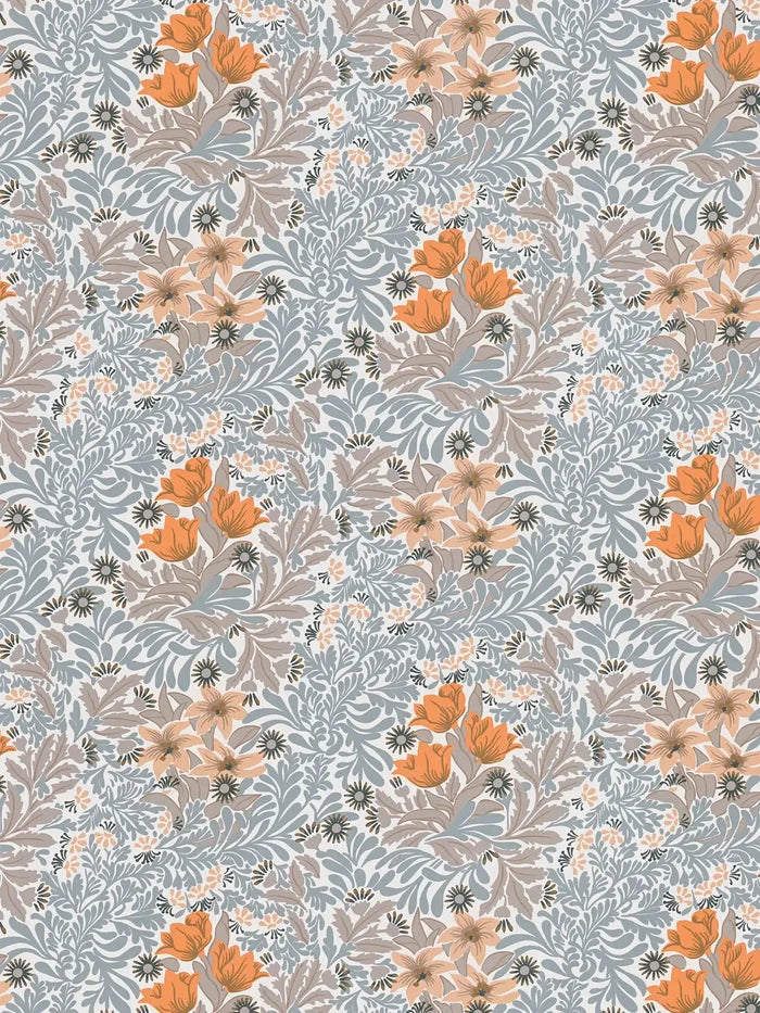 Antique Floral Trails Wallpaper Online NZ | The Inside - Orange