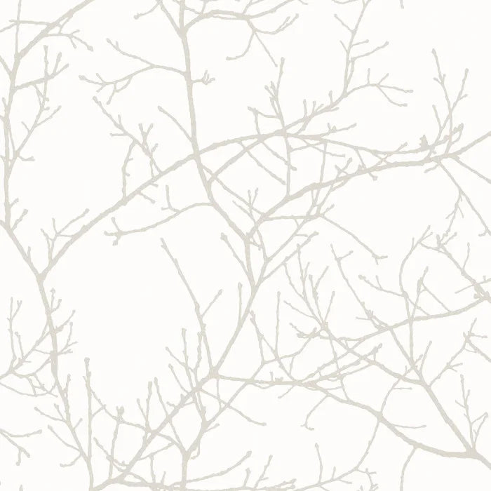 Arbre Wallpaper - Silver/White