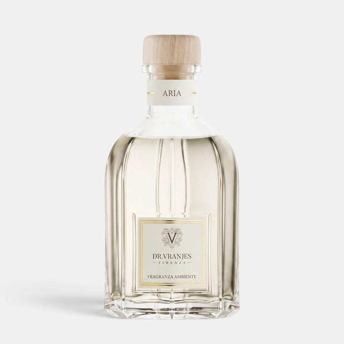 Shop Rescue Spa Aria home fragrance diffuser in a clear glass bottle with a light wood cap and elegant gold label.