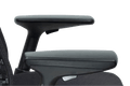 Herman Miller Embody compatible black arm pads for office chair, side view
