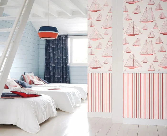 Armada Boat Wallpaper - Rouge - Discontinuing