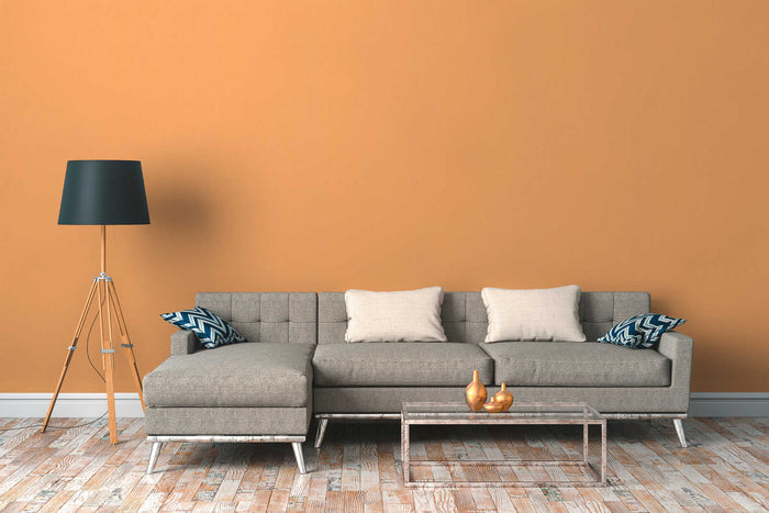 Art of Eden Plain Coordinate Wallpaper - Mandarin Orange
