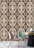 Astoria Diamond Art Deco Sun - Custom Sized Wallpaper Mural (per m2)