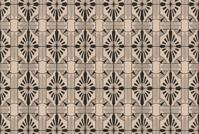 Astoria Diamond Art Deco Sun - Custom Sized Wallpaper Mural (per m2)