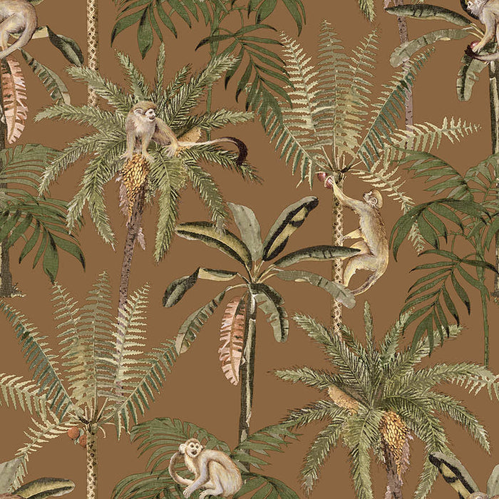 Ateles Spider Monkey Wallpaper - Burnt Orange - Discontinung