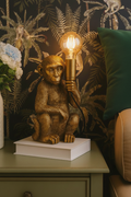 Ateles Spider Monkey wallpaper in black on a feature wall