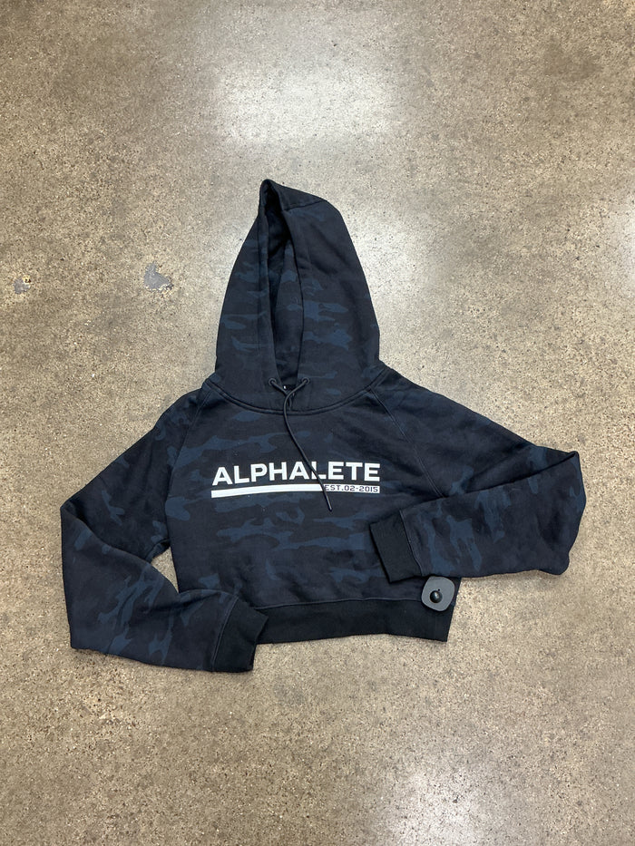 Athletic Sweatshirt Hoodie By Alphalete In Black & Grey, Size:S